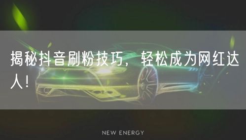 揭秘抖音刷粉技巧,轻松成为网红达人!