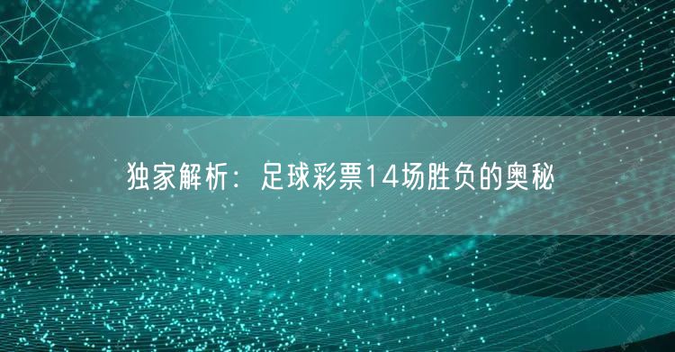 独家解析:足球彩票14场胜负的奥秘