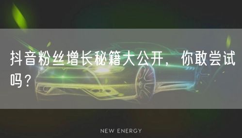 抖音粉丝增长秘籍大公开,你敢尝试吗?