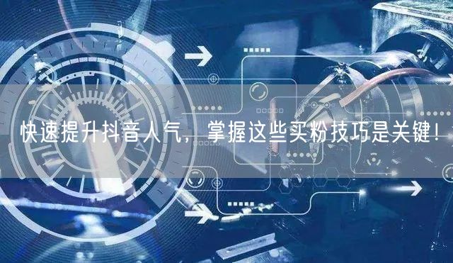 快速提升抖音人气，掌握这些买粉技巧是关键！