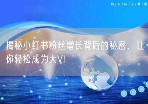 揭秘小红书粉丝增长背后的秘密,让你轻松成为大V!