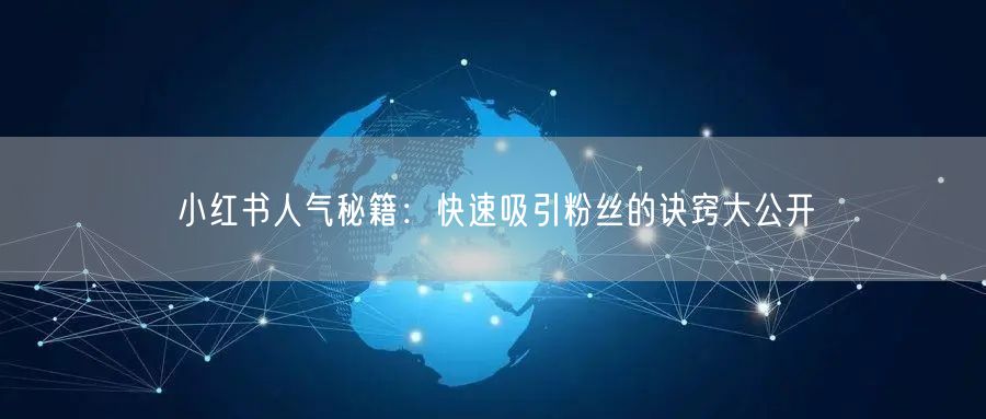 小红书人气秘籍:快速吸引粉丝的诀窍大公开