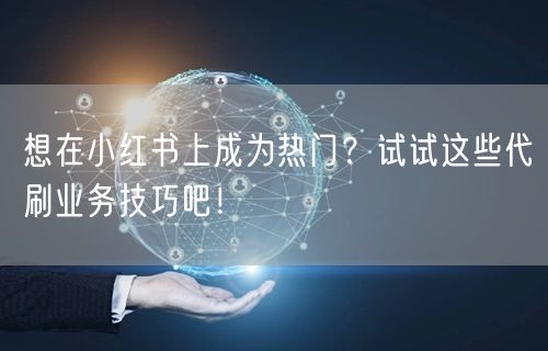 想在小红书上成为热门?试试这些代刷业务技巧吧!